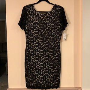 Black Lace Dress w/ Nude Lining